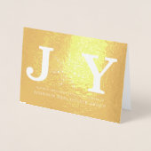 Joy en Snowflake | Vakantie Groeten Folie Kaarten (Voorkant)