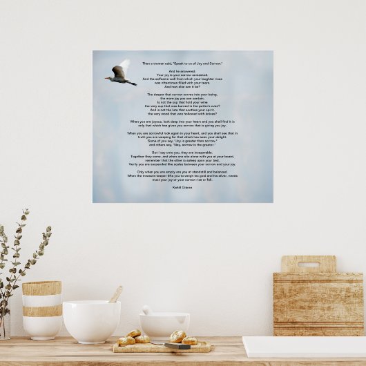 Joy en Sorrow van Kahlil Gibran Poster (Keuken)