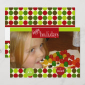 Joy et Noel Happy Holidays Carte photo (Devant / Derrière)