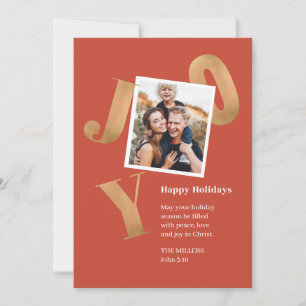 Joy Family Holiday Foto Kerst Kaart Schrift