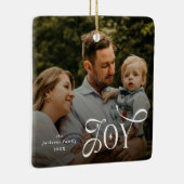 Joy Family Photo Christmas Keramisch Ornament (Rechts)