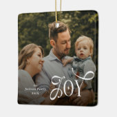Joy Family Photo Christmas Keramisch Ornament (Links)