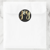 Joy Faux Gold Typografie Kerst sticker (Tas)
