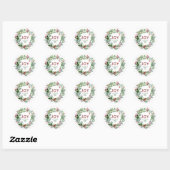 Joy - Feestelijke Kerstkrans Familienaam Ronde Sticker (Vel)