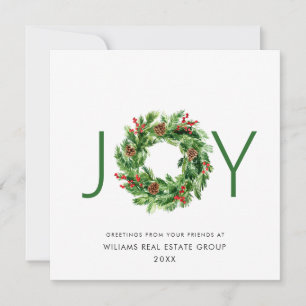 JOY Festieve Hulst Bes Kranz Kerst Groet Feestdagenkaart