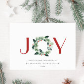 JOY Festive Holly Berry Wreath kerstgroet Feestdagenkaart