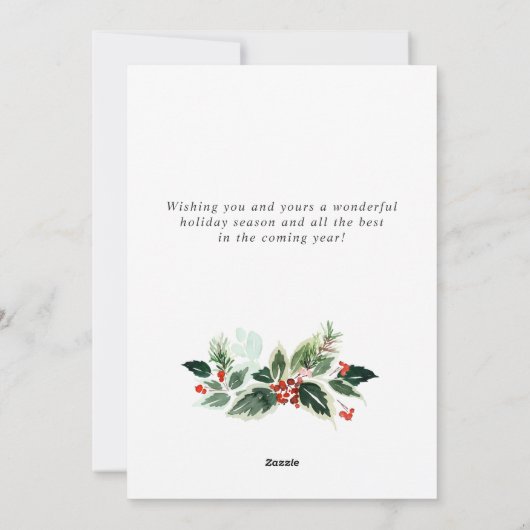 JOY Festive Holly Wreated Kerstmis PHOTO Greeting Feestdagenkaart (Achterkant)