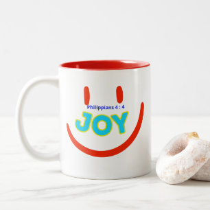 Joy ( Filippenzen 4: 4 ) Mok&Cup Tweekleurige Koffiemok