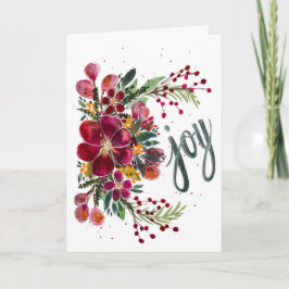 Joy Floral Holiday Kerstmis Persoonlijk Zinspje Kaart