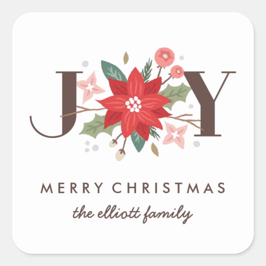 Joy Flourish Sticker - White (Voorkant)