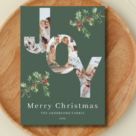 JOY foto sjabloon groene kerstkaart