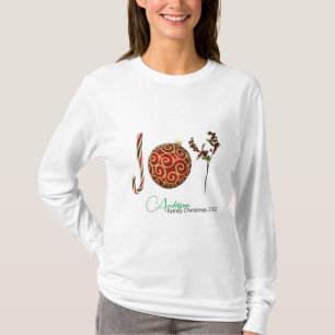 Joy gepersonaliseerde snoeprietversiering heilig t-shirt