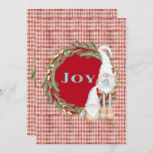 Joy Gnomes Kerstmis Kaart (Voorkant / Achterkant)