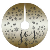 JOY - Gold & Black Snowflake kerstmis - Kerstboom Rok (Voorkant)