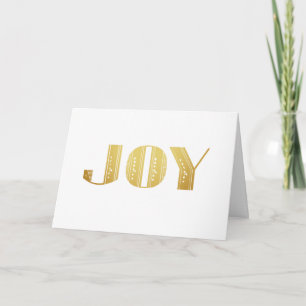 Joy Gold Metallic Art Deco Holiday Greeting Kaart