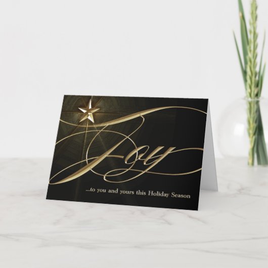 Joy Gold Star Christmas Kaart (Voorkant)