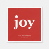 Joy Golf Holiday Personalized Name Typography Red Servet (Voorkant)