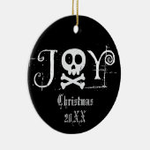 Joy Gothic Kerstmis Keramisch Ornament (Rechts)