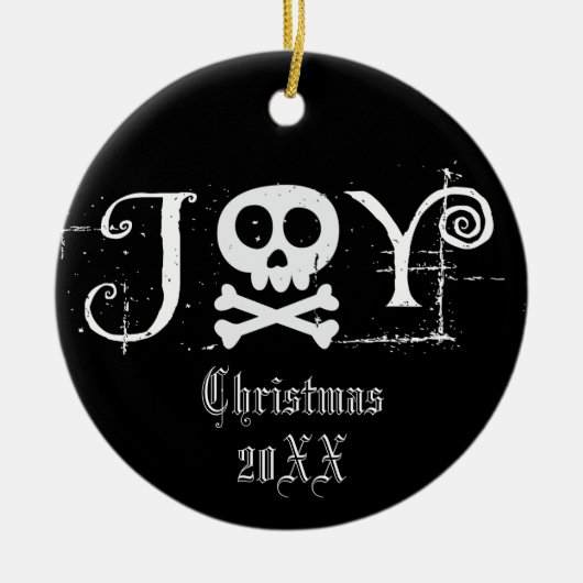 Joy Gothic Kerstmis Keramisch Ornament (Voorkant)