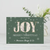 Joy Green Business Holiday Kaart met Logo (Staand voorkant)