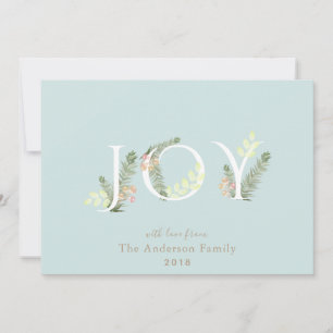 JOY Green Floliage Mint Green-kerstkaart Feestdagenkaart