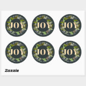 JOY Green Foliages Navy Blue Address Sticker (Feuille)