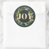 JOY Green Foliages Navy Blue Address Sticker (Sac)