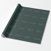 Joy Green Modern minimalist TypografiPatroon Cadeaupapier (Uitgerold)