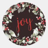 Joy Green | Sticker rond de Noël Berries (Devant)