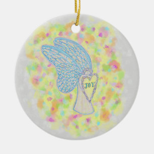 Joy Guardian Angel Custom Holiday Ornements cadeau