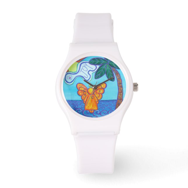Joy Guardian Beach Angel Custom Art Watch Design Horloge (Voorkant)