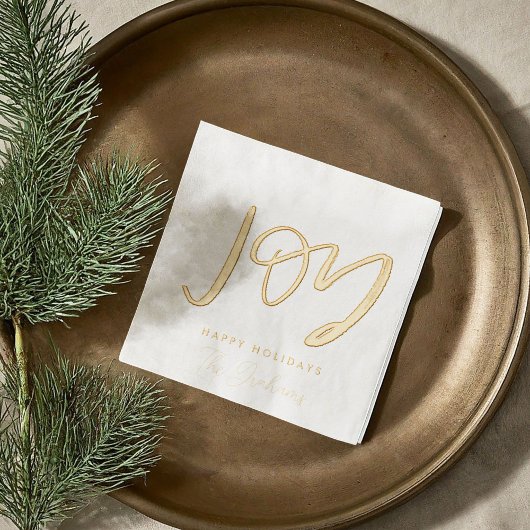 Joy Hand-Lettered Holiday Folie Servetten