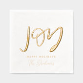 Joy Hand-Lettered Holiday Folie Servetten (Voorkant)