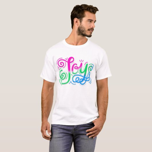 Joy Hand Lettering Polysexual Poly T-shirt (Voorkant volledig)