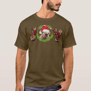 JOY Highland Koe Kerstmis Westerne Koe Santa Hat T-shirt