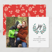 Joy Holiday Carte photo Salutation (Devant / Derrière)