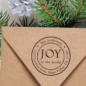 Joy Holiday Return Address Round Zelfinktende Stempel