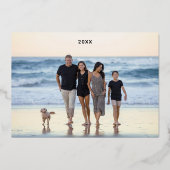 JOY Holiday Wreath | Eén foto-Folie Folie Uitnodiging (Achterkant)