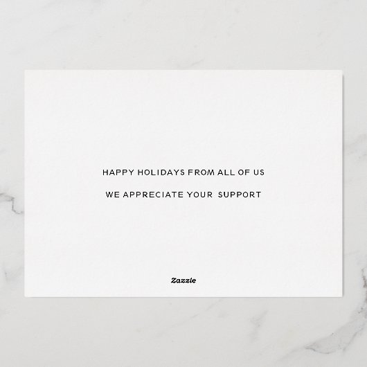 Joy Holly Wreath Modern Business Folie Feestdagenkaart (Achterkant)