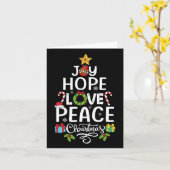 Joy Hope Love Peace Kerstboom Familie Xmas Mannen Kaart (Gele Bloem)