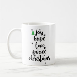 Joy Hope Love Peace Kerstfeest Funny Koffiemok