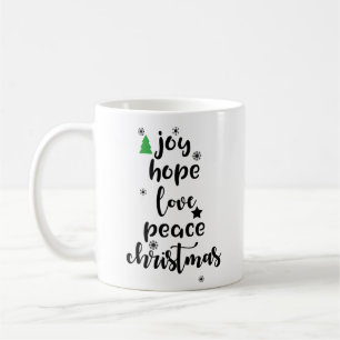 Joy Hope Love Peace Kerstfeest Funny Koffiemok