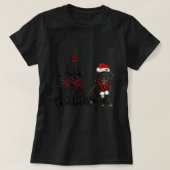 Joy Hope Love Vrede Kerstmis Zwart Cockapoo T-shirt (Design voorkant)