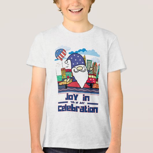 Joy in 4th of July Celebration Tri-Blend Shirt (Voorkant)