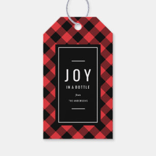 Joy in a Bottle Holiday Wine Gift Labels Cadeaulabel