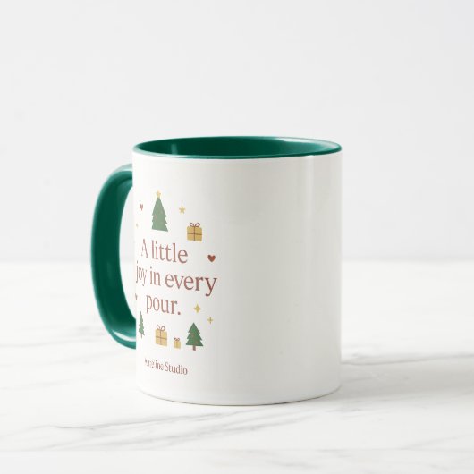 Joy in a Cup | Minimalist Christmas Mug Mok (Voorkant links)