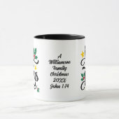 JOY IN JESUS Personalized Christian Christmas Mok (Midden)