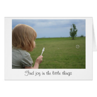 "Joy in the little things" Carte blanche
