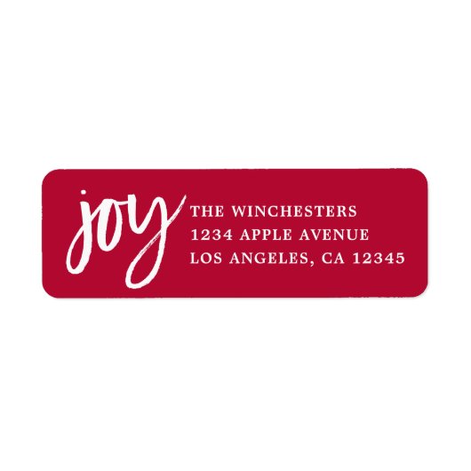 Joy in White Etiket (Voorkant)