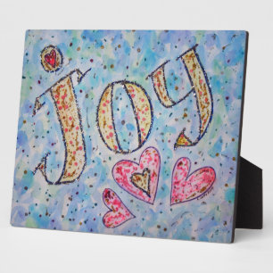 Joy Inspirational Word Peinture Poème Plaque
